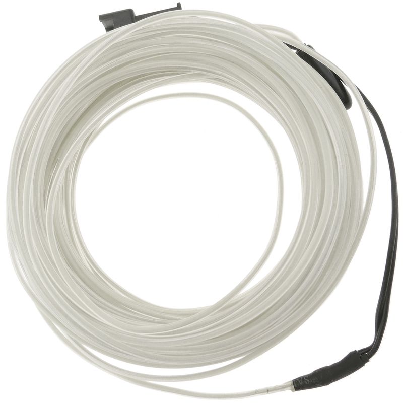 Cable electroluminiscente blanco de 3.2mm en bobina 5m de cable con pilas - NW04600 - 01