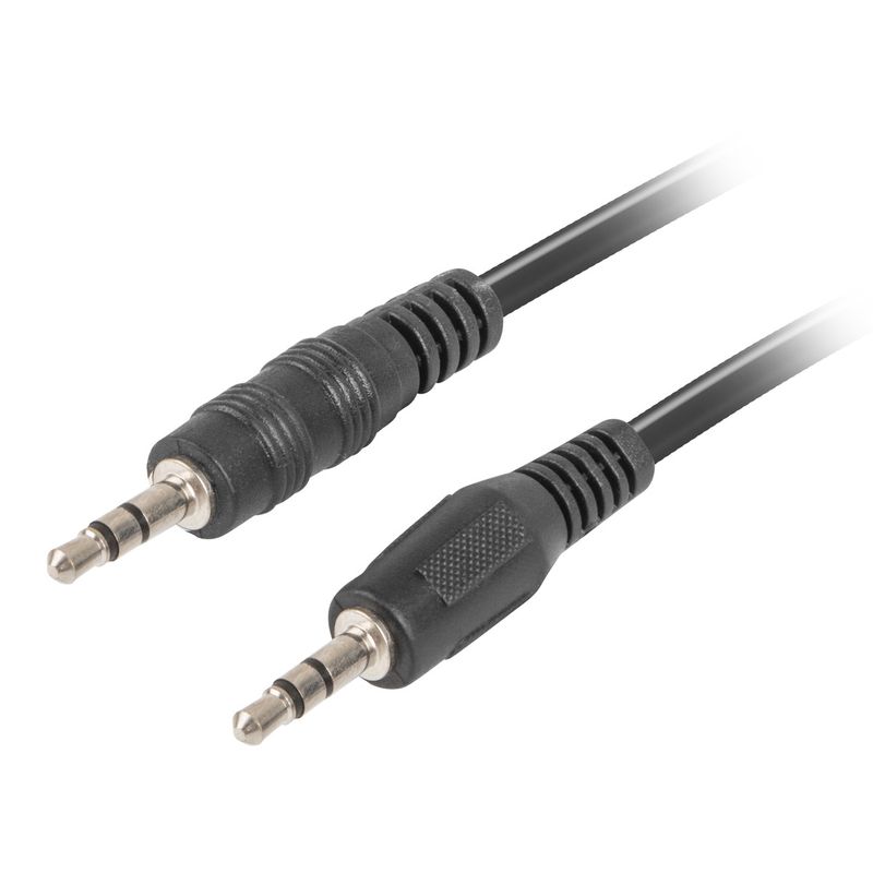 Cable estéreo de 1.2 m de Lanberg con un conector macho Jack 3.5 mm a conector macho Jack 3.5 mm - VC10400 - 01