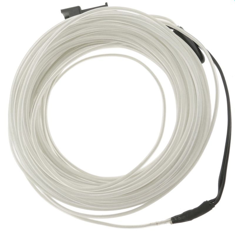 Cable electroluminiscente blanco de 1.3mm en bobina 5m de cable con pilas - NW04300 - 01