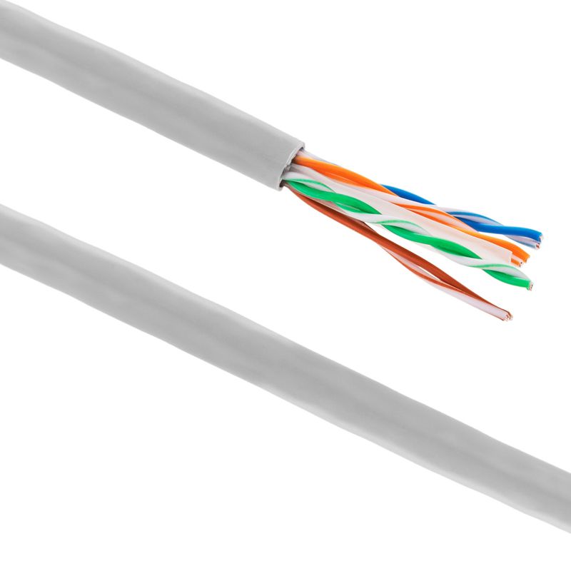 Bobina de cable de red LAN UTP categoría cat.6 23AWG CCA rígido gris 305 m - LN09300 - 01