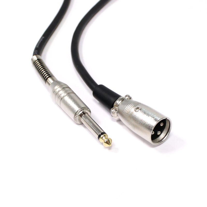 Cable de audio micrófono instrumento XLR 3pin macho a jack 6.3mm macho de 15m - AX04600 - 01