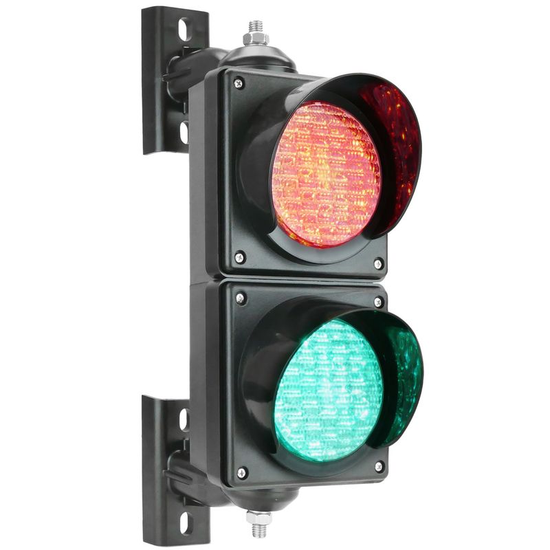 Semáforo para interior y exterior IP65 negro de 2 x 100mm de 12-24V con luces LED verde y roja - SM01100 - 01