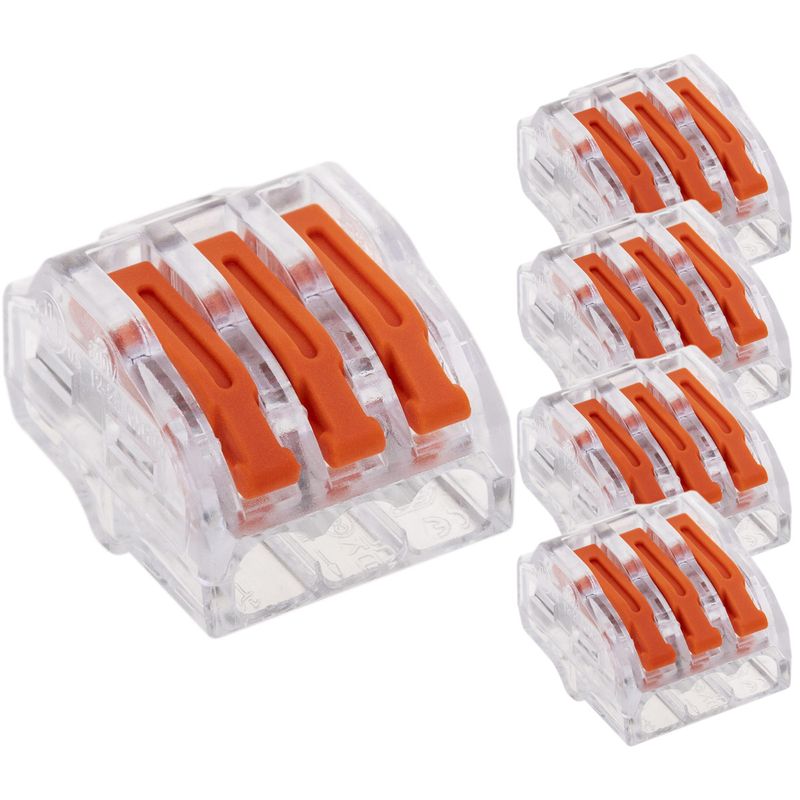Bloque conector de empalme de 3 tomas para cable 2,5mm (5 Pack) - TB10500 - 01