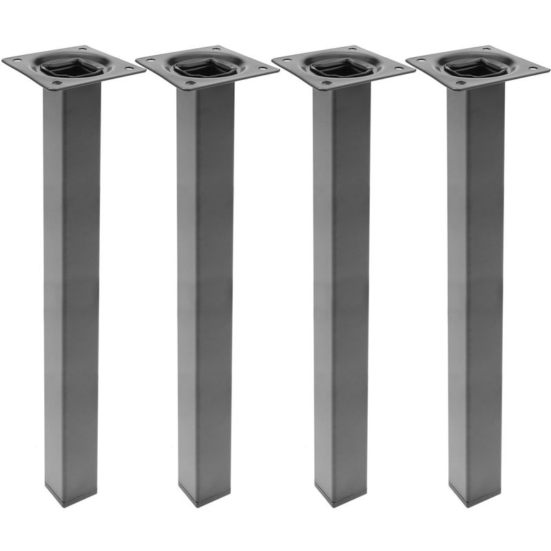 Pies cuadrados para mesa y mueble. Patas en acero negras de 40cm 4-pack - IO07200 - 01