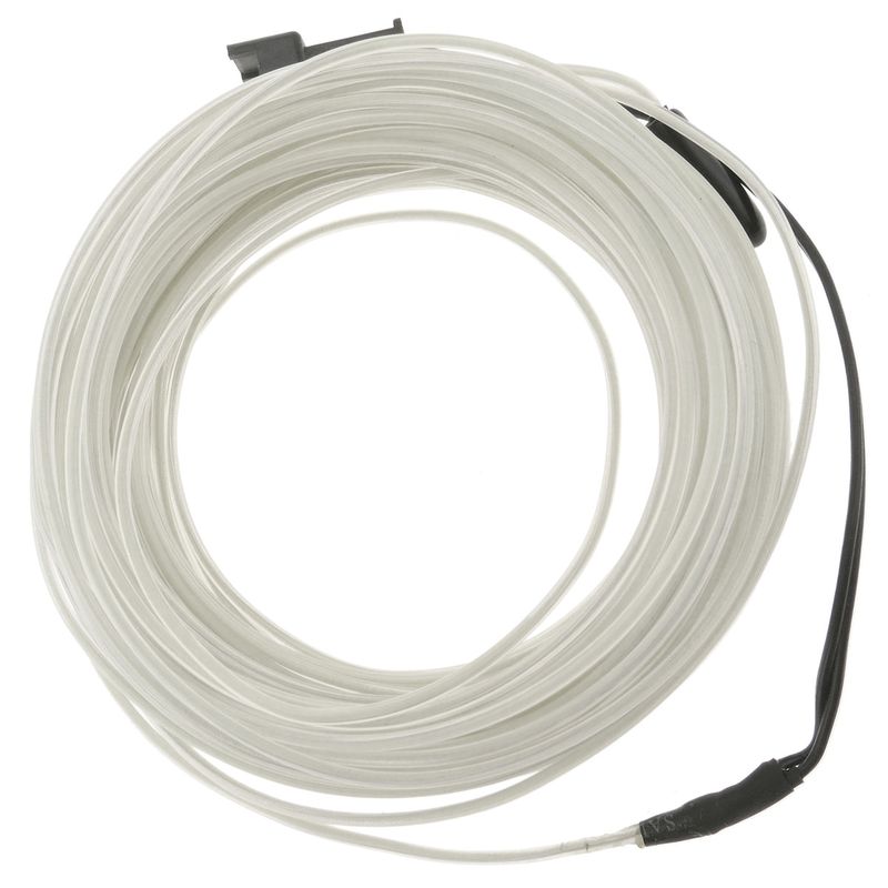 Cable electroluminiscente blanco-azul de 2.3mm en bobina 10m conectada a 220VAC - NW02300 - 01