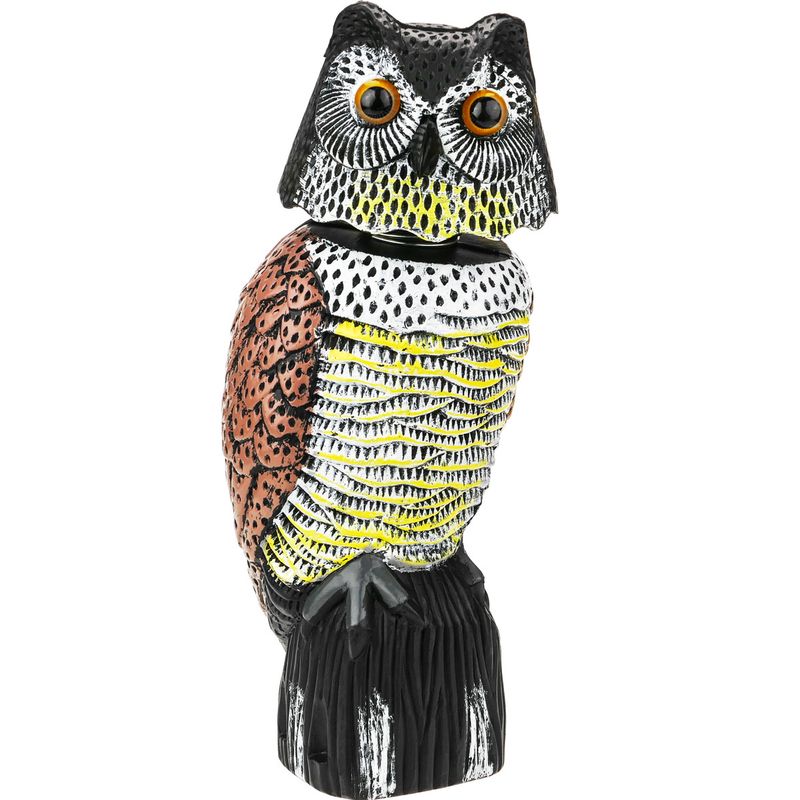 Ahuyentador de aves tipo estatua búho con ojos reflectantes 40cm hembra - AH03200 - 01