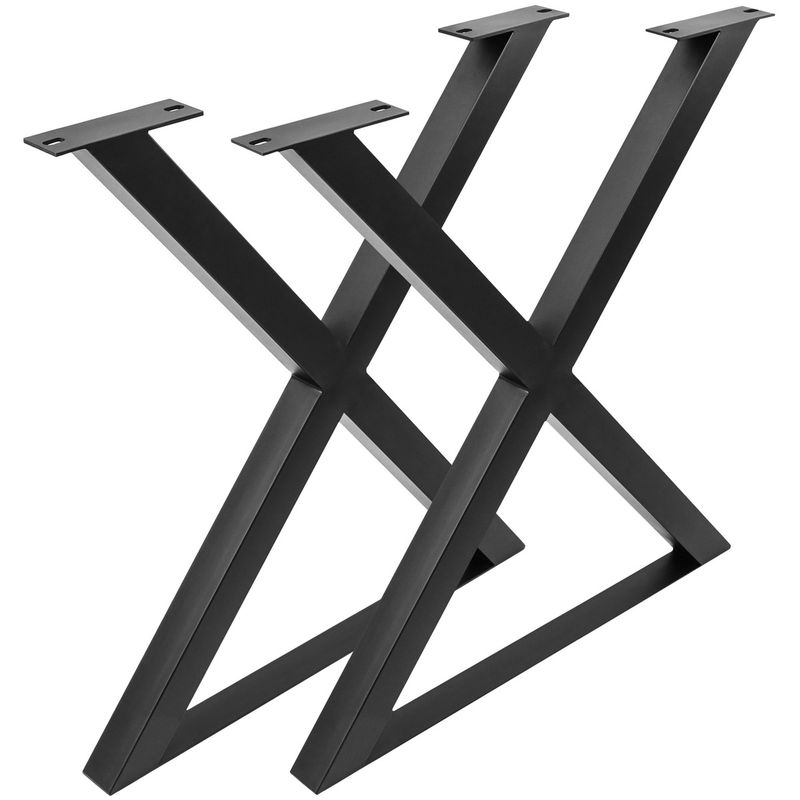 Pies en 'X' para mesa. Patas en acero negro 680 x 50 x 710 mm 2-pack - IP00300 - 01