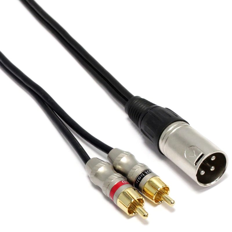 Cable de audio estéreo XLR 3-pin macho a RCA macho de 3 metros - AZ00300 - 01