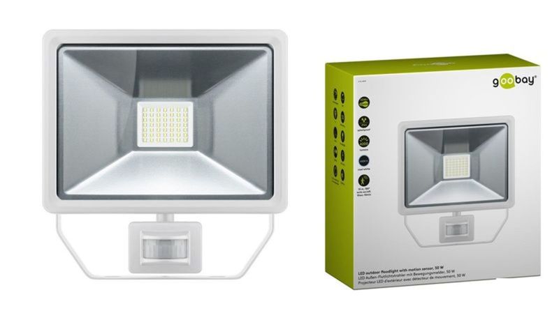Proyector LED 50W 4000K con sensor de movimiento IR IP44 - SW 3023 - 01