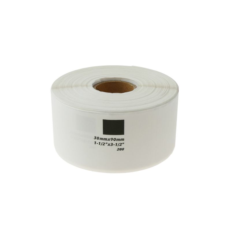 Rollo bobina de 400 etiquetas adhesivas compatibles con Brother DK-11208 DK-1208 38x90mm - BM08900 - 01
