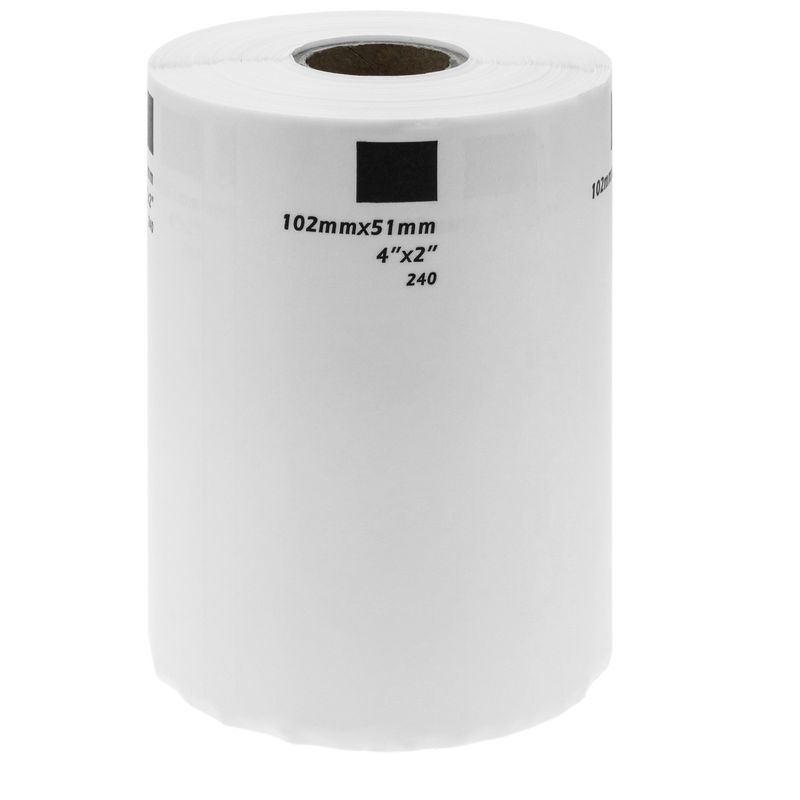 Rollo bobina de 600 etiquetas adhesivas compatibles con Brother DK-11240 102x51mm - KT06600 - 01