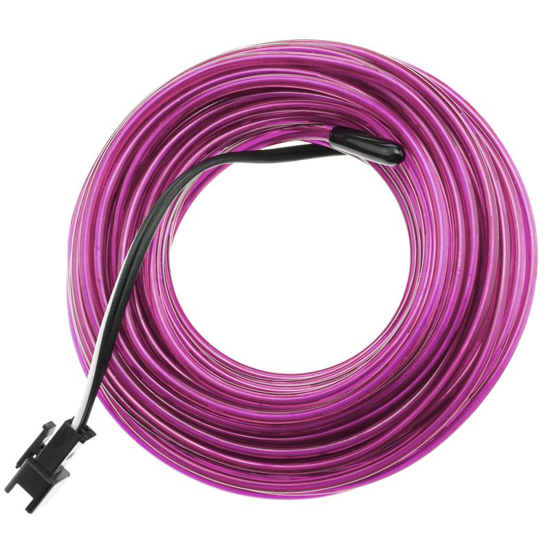 Cable electroluminiscente violeta de 2.3mm en bobina 5m con pilas - NW00500 - 01
