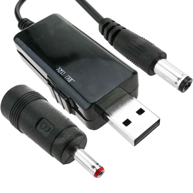 Conversor de alimentación USB de 5VDC a 9VDC o 12VDC con cable 1m - AU04100 - 01