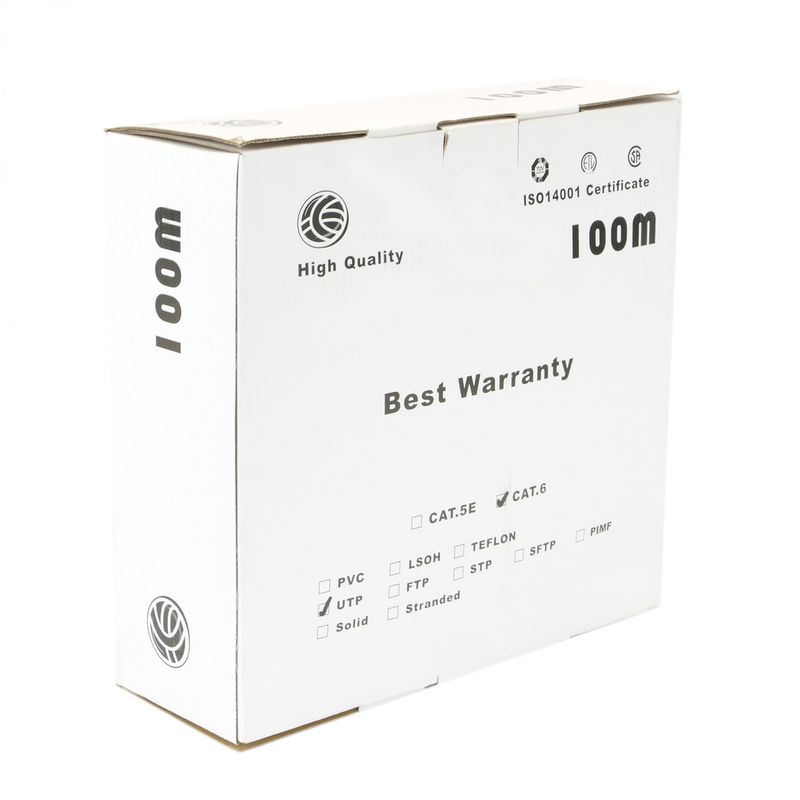 Bobina de cable de red ethernet Cat. 6a UTP de 100 m rígido de color gris - LM02500 - 01