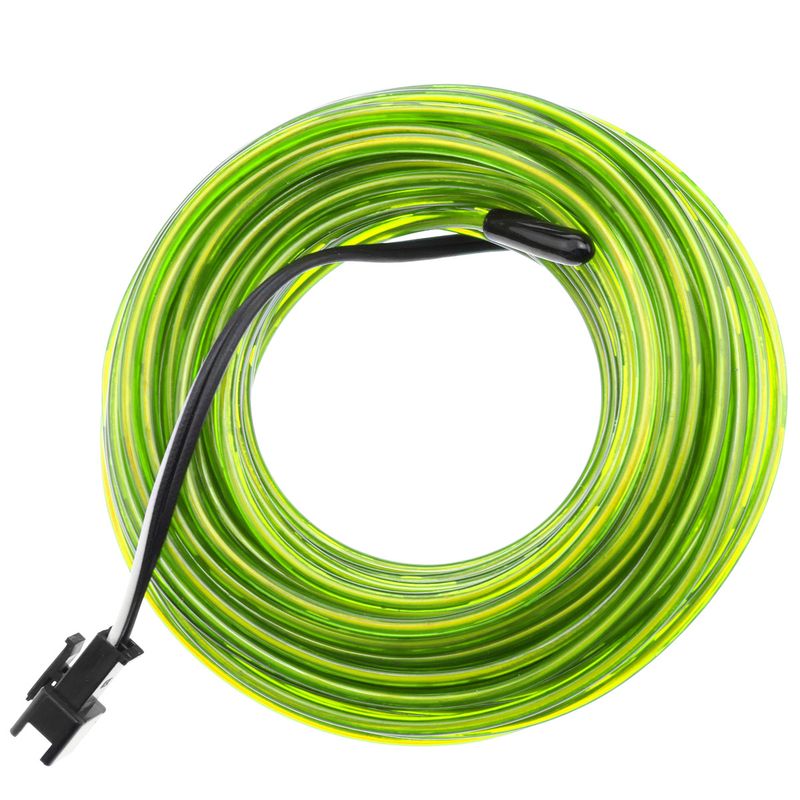 Cable electroluminiscente amarillo de 2.3mm en bobina 5m con pilas - NW00200 - 01