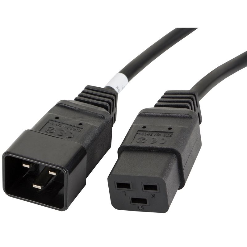 Cable IEC C19 a IEC C20 negro 1,8 m de Lanberg CA-C19E-10CC-0018-BK - FA19600 - 01