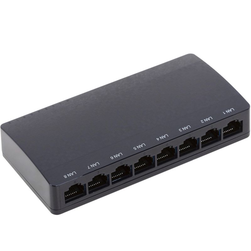 Conmutador gigabit ethernet LAN mini Switch 10/100/1000Mbps de 8 puertos UTP RJ45 - RH03200 - 01