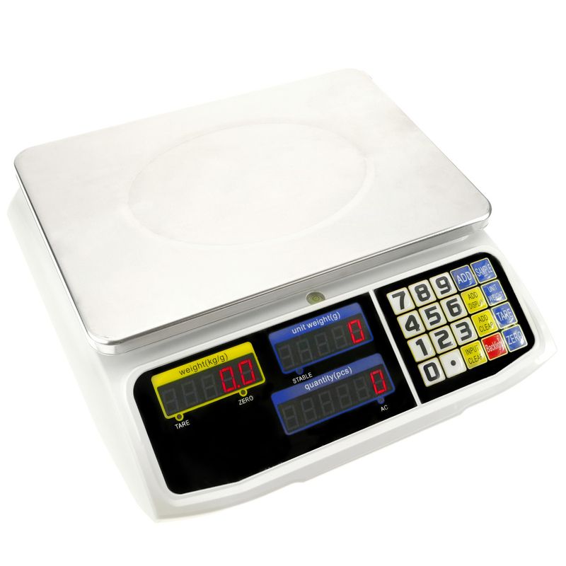 Balanza mostrador de sobremesa con bandeja de 300x205 mm Báscula de tienda de 30 Kg - BV08400 - 01