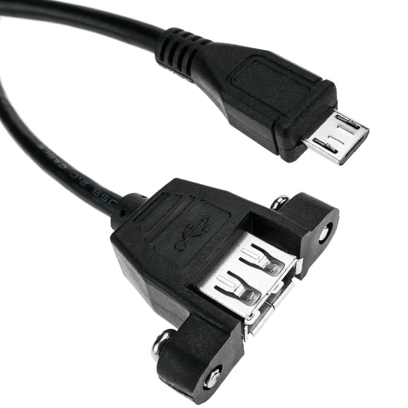 Cable USB 2.0 para fijación a panel microUSB macho a USB A hembra - UB01000 - 01