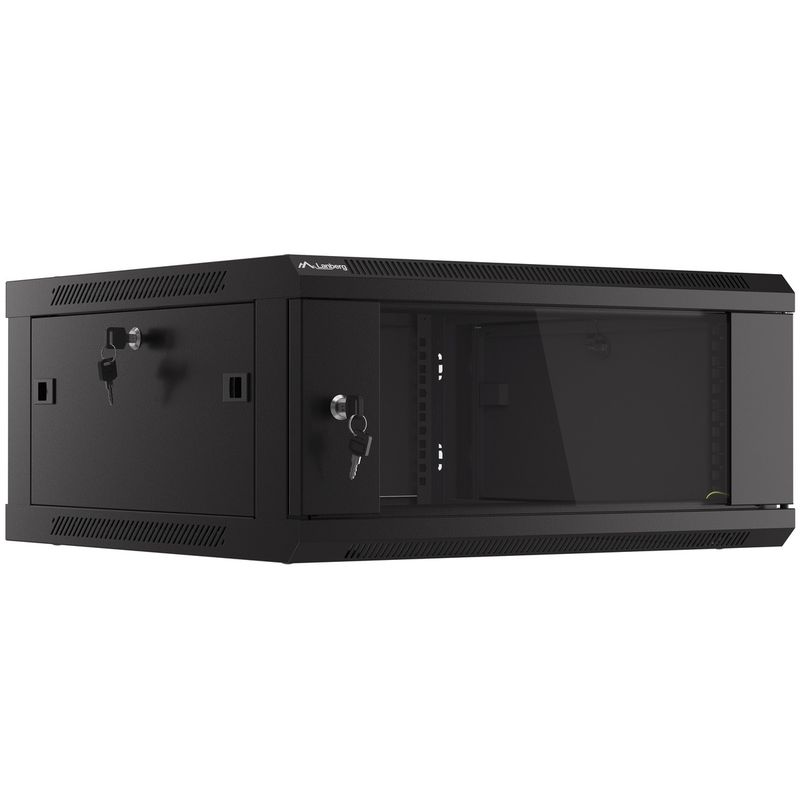 Armario Rack mural 19" 4U F600 600x600x277mm pared desmontado DIY negro Lanberg - WK36200 - 01