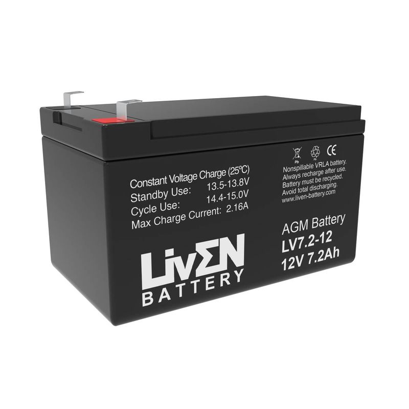Batería AGM de 12V y 7Ah LiVEN - LV7-12 - 01