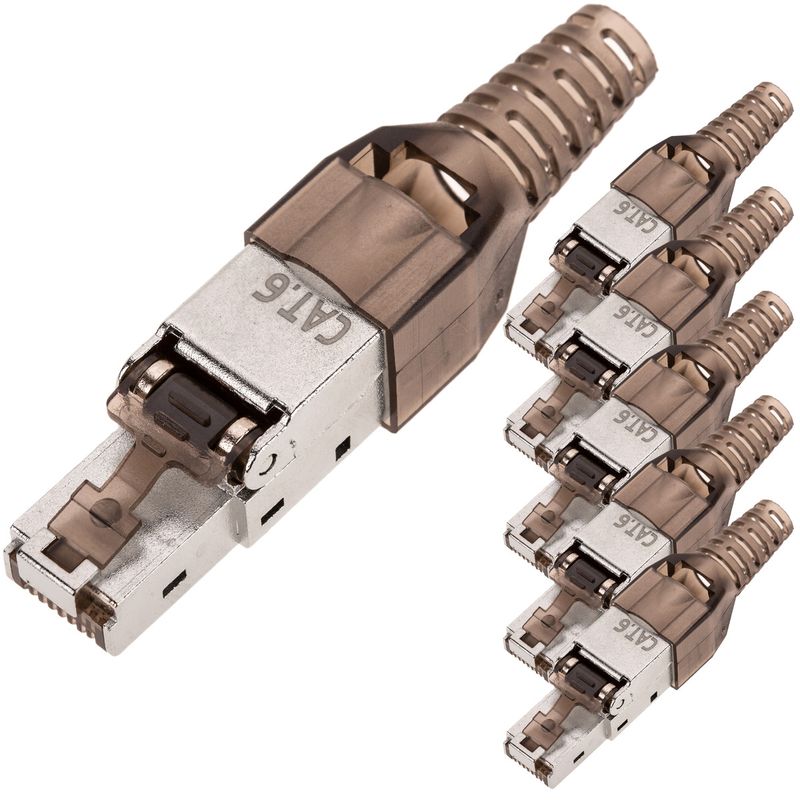 Conector FTP Cat.6 RJ45 macho crimpado automático pack 6 unidades - RC15200 - 01