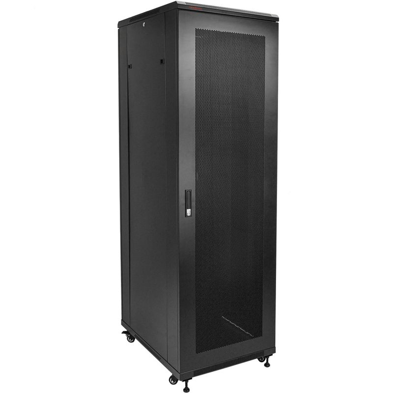 Armario rack 19" de pie 42U 600x1000x2000mm puerta perforada MobiRack DIY desmontado negro - WL15300 - 01