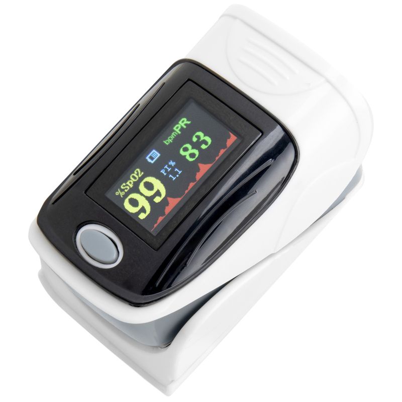 Oxímetro de dedo para la medición de saturación de oxígeno y ritmo cardíaco con pantalla OLED - KD03200 - 01