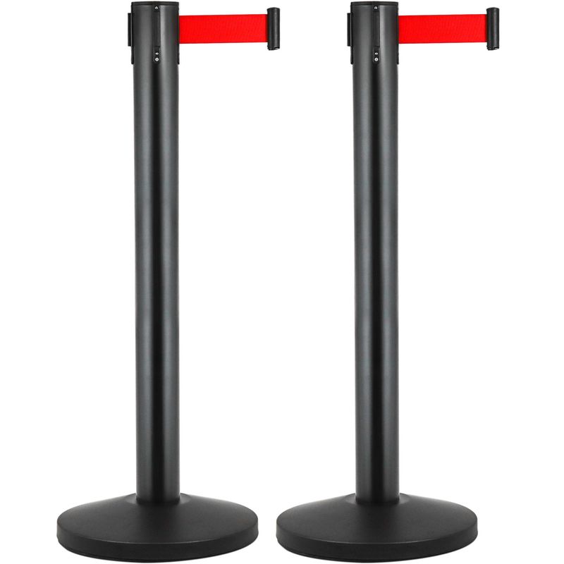 Poste separador 2 unidades negro con cinta extensible de 3 m 320 x 63 x 910 mm - BB00200 - 01