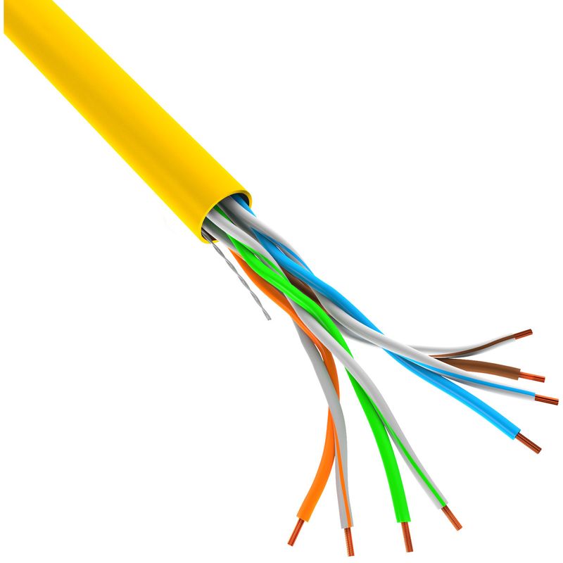 Bobina de cable de red ethernet Cat. 5e UTP CCA de 305 m rígido de color amarillo LCU5-10CC-0305-Y - LN15500 - 01