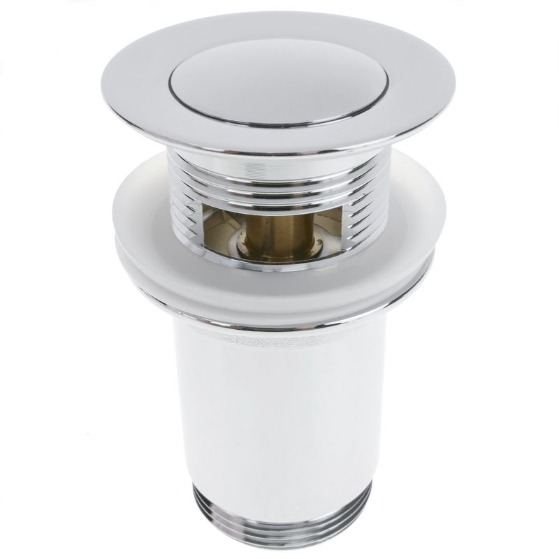 Válvula de desagüe 9cm. Tapón para lavabo y baño universal G1-1/4 cromado - KS10300 - 01