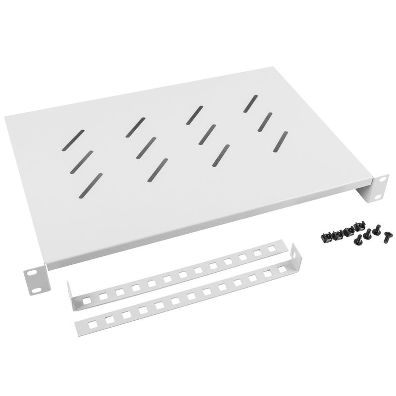 Bandeja fija blanca para armario rack 19" fijación frontal 1U profundidad de 300 mm Lanberg AK-1004-S - WK20500 - 01