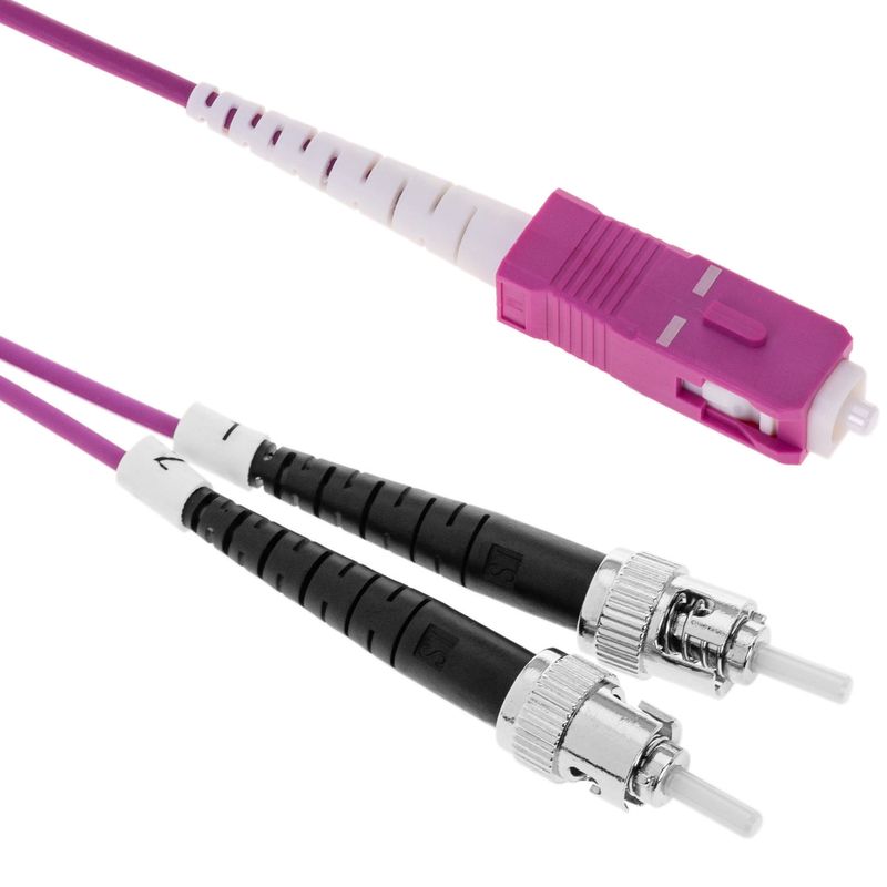 Cable de fibra óptica OM4 multimodo MMF simplex 50µm/125µm ST-SC de 2m - FP02300 - 01