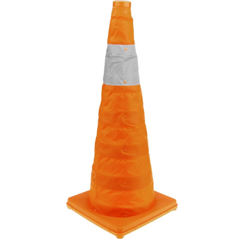 Cono de tráfico con reflector de señalización y balizamiento 70 cm plegable - SQ05600 - 01