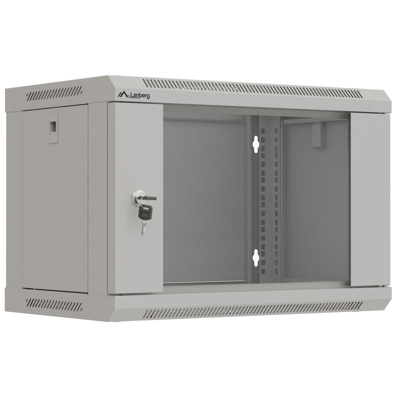 Armario rack mural 19'' 6U 540x350x370mm blanco pared desmontado DIY Lanberg - WN11400 - 01