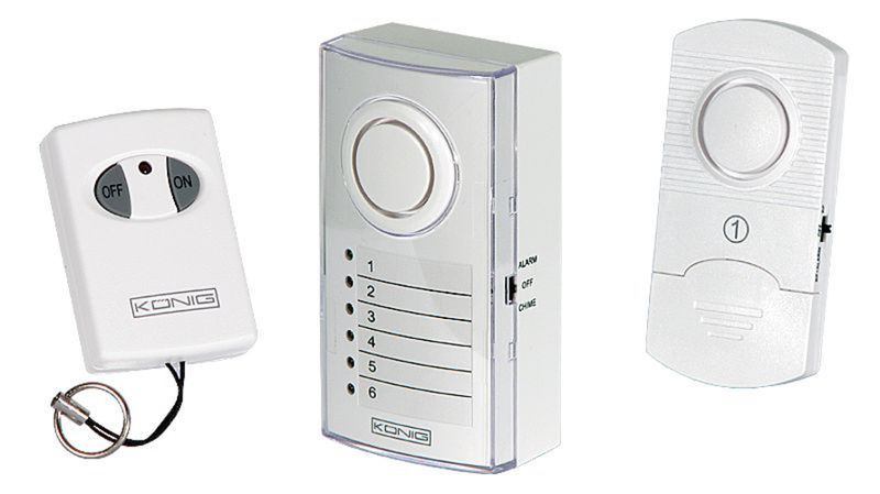 Sistema de alarma inalámbrica (9 piezas)  mandos, SIRENA de 100dB y Sensores movimiento - SW 3060 - 01
