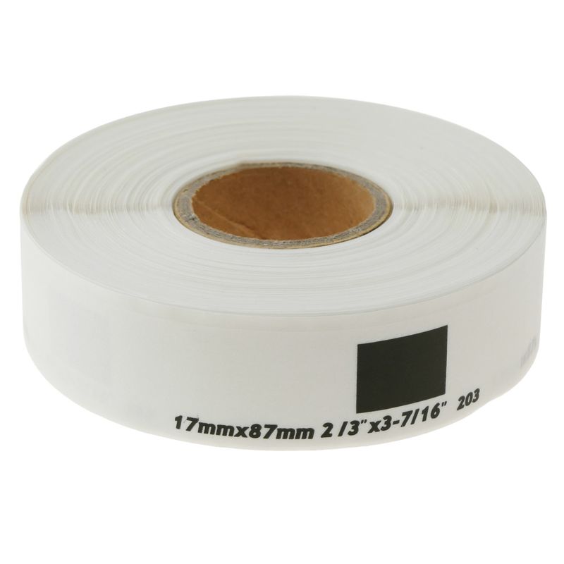 Rollo bobina de 300 etiquetas adhesivas compatibles con Brother DK-11203 DK-1203 17x87mm 8-pack - KT03700 - 01