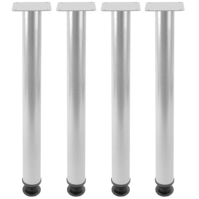 Pies redondos para mesa y mueble. Patas en acero gris de 72-75 cm 4-pack - SA98300 - 01