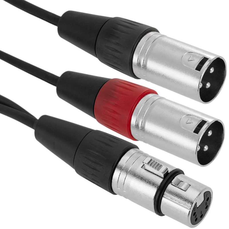 Duplicador de audio cannon XLR hembra a 2 XLR macho 5-pin - XO04600 - 01