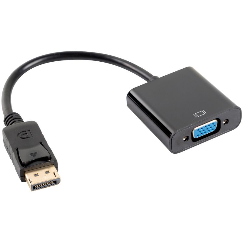 Adaptador Lanberg DisplayPort 1.1 macho a VGA de 15 pines hembra 20cm negro - DP10000 - 01
