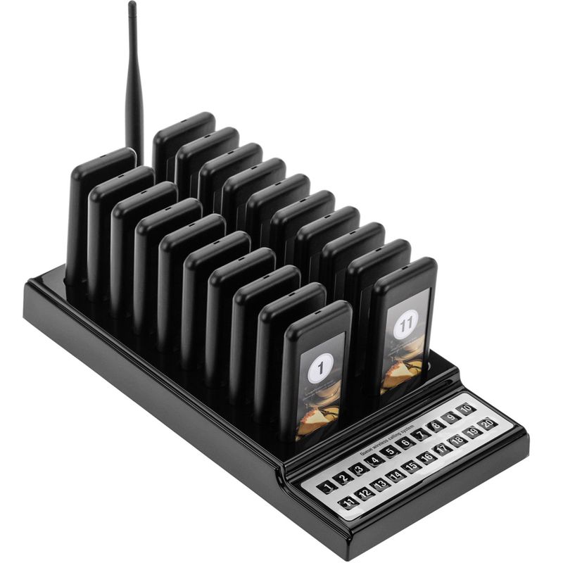 Gestor de colas inalámbrico con base cargadora 20 teclas y 20 localizadores - QI00200 - 01
