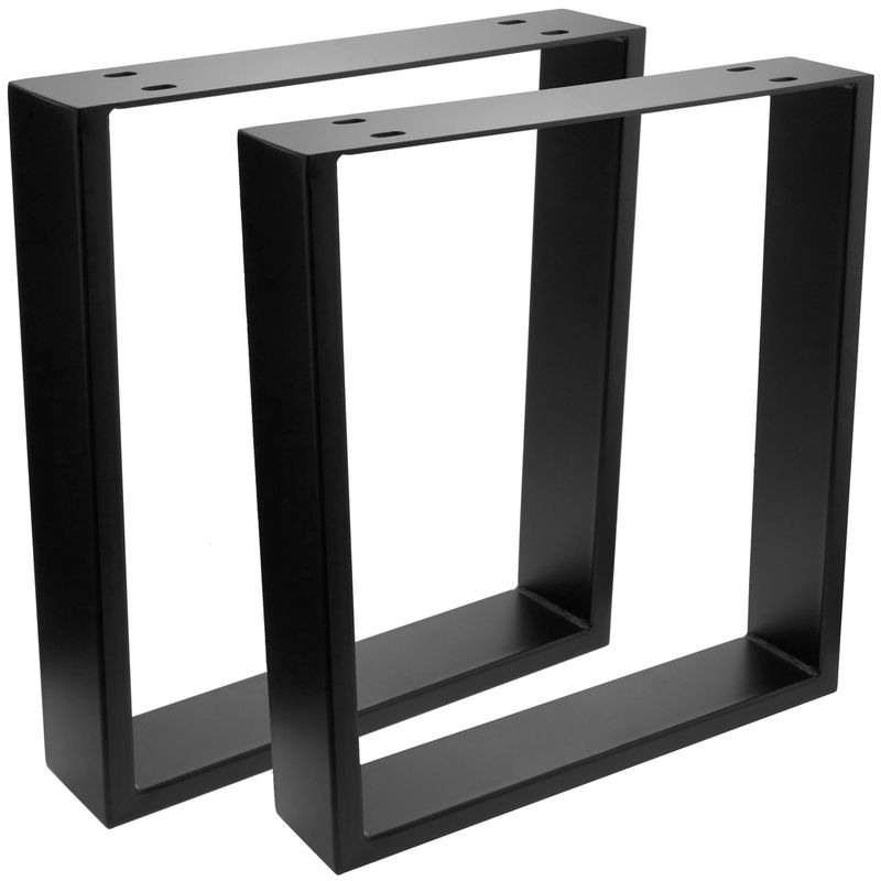 Pies rectangulares para mesita y banqueta. Patas en acero negro 400 x 80 x 430 mm 2-pack, tubos 80 x 20 mm - IP02500 - 01