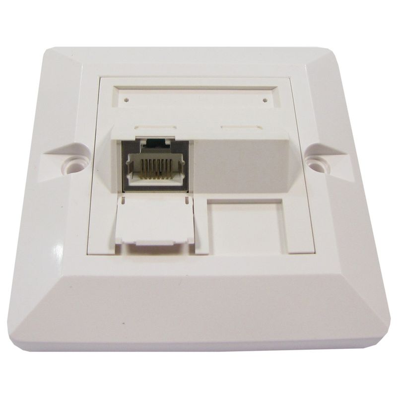 Placa de pared de 80x80 de 1 RJ45 Cat.6 FTP - RI06400 - 01