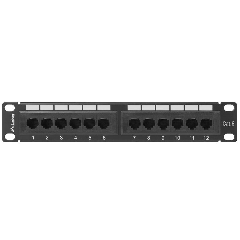 Patch panel 10" de 12 RJ45 Cat.6 UTP 1U Lanberg PPU6-9012-B - RD10400 - 01