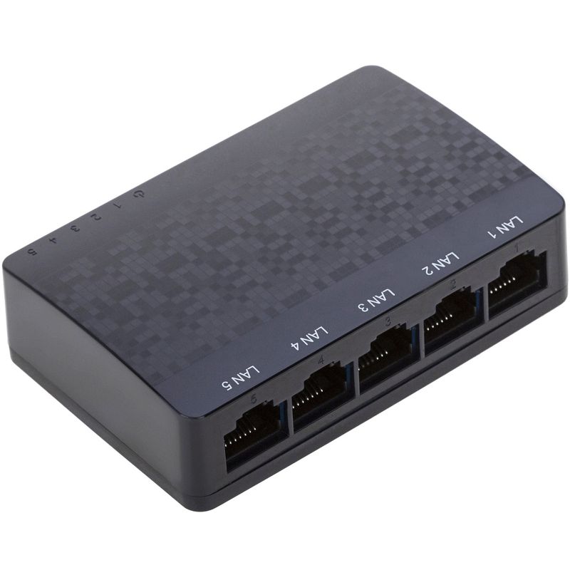 Conmutador gigabit ethernet LAN mini Switch 10/100/1000Mbps de 5 puertos UTP RJ45 - RH03100 - 01