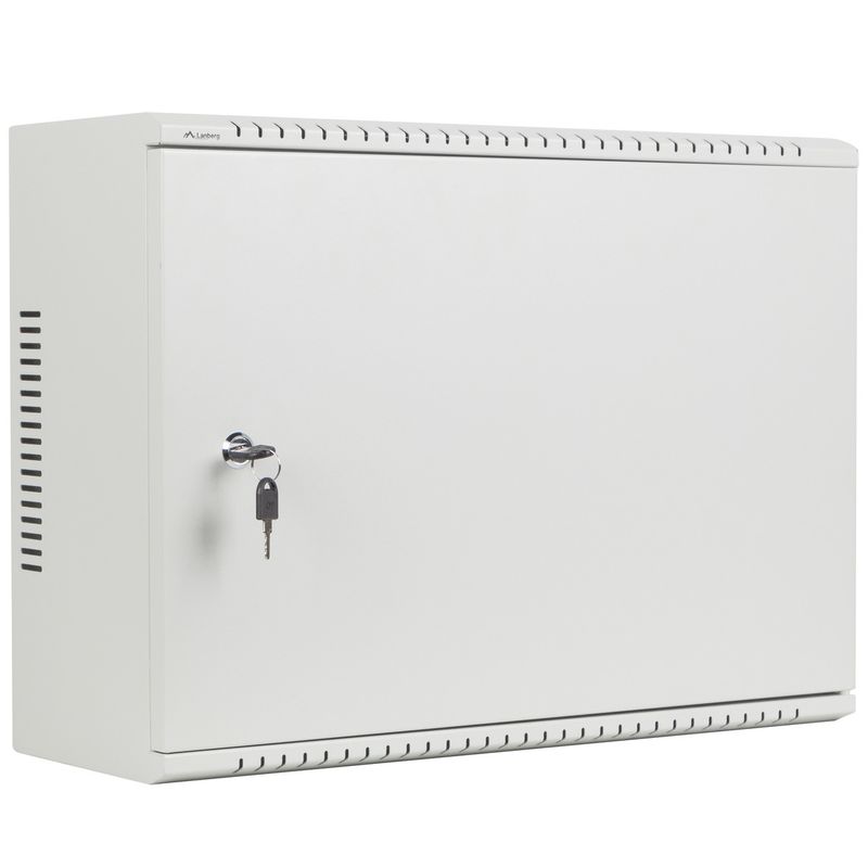 Rack19 mural 4U vertical y 3U horizontal con DIN F200 540x200x400 puerta metálica color blanco Lanberg - WK01700 - 01