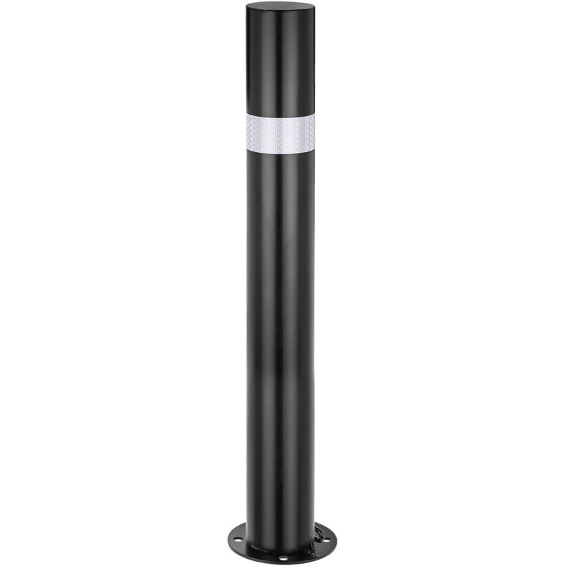 Pilona bolardo de acero con base clavada removible 76x600mm de color negro - SQ00800 - 01