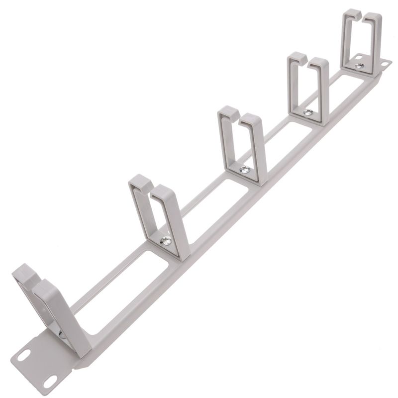 Panel guíacables para armario rack 19" 1U con 5 anillas para gestión de cables blanco - WT05100 - 01