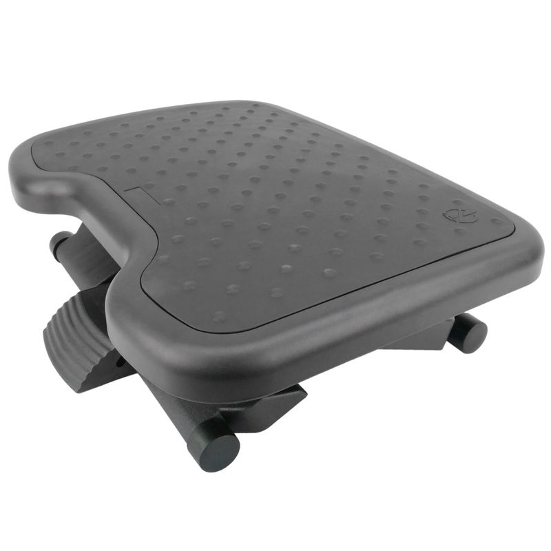 Reposapiés con plataforma ajustable de plástico negro 460 x 340 mm goma 3 niveles - AG01300 - 01