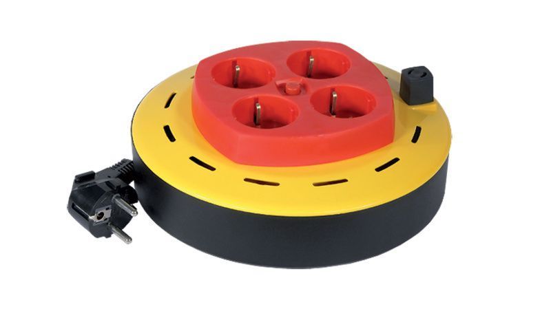 Regleta Phasak 4 tomas Schuko con protección contra sobretension enrollable 10m - BN 3411 - 01